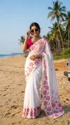 Tew Soft Tabi Flower Print With Handwork Saree